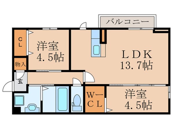 Polonia Wakamatsu　A棟の物件間取画像